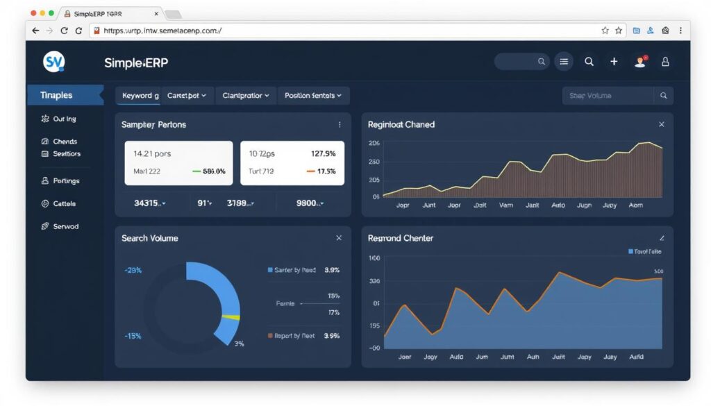 SimpleSERP interface showing the cheapest rank tracker dashboard